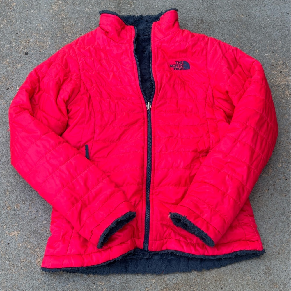 The North Face Kids Red Fur Inline Coat